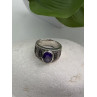 925 Sterling Silver Amethyst & Marcasite Ring Size 6.5