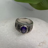 925 Sterling Silver Amethyst & Marcasite Ring Size 6.5