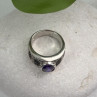 925 Sterling Silver Amethyst & Marcasite Ring Size 6.5