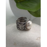 Vintage 925 Sterling Silver Pearl Ring Size 4