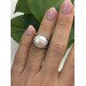 Vintage 925 Sterling Silver Pearl Ring Size 4