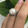 Vintage 925 Sterling Silver Pearl Ring Size 4