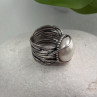 Vintage 925 Sterling Silver Pearl Ring Size 4