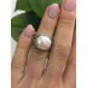 Vintage 925 Sterling Silver Pearl Ring Size 4
