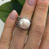Vintage 925 Sterling Silver Pearl Ring Size 4