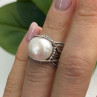 Vintage 925 Sterling Silver Pearl Ring Size 4