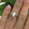 925 Sterling Silver Opal & Beryl Ring Size 6