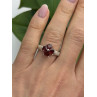 925 Sterling Silver Garnet Heart Flower Ring Size 7.5