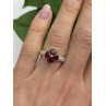 925 Sterling Silver Garnet Heart Flower Ring Size 7.5