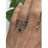 Israel 925 Sterling Silver Garnet Ring Size 7.5