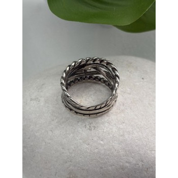 Israel 925 Sterling Silver Garnet Ring Size 7.5