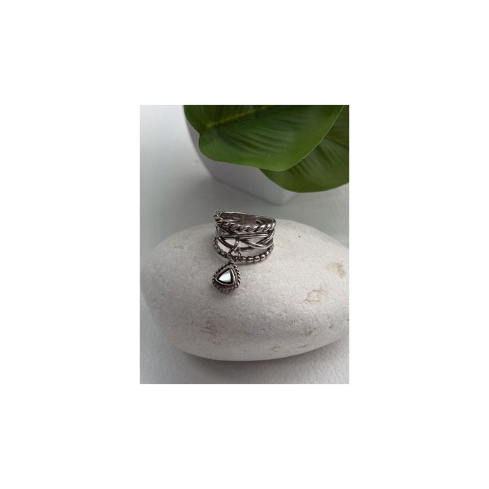 Israel 925 Sterling Silver Garnet Ring Size 7.5