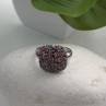 925 Sterling Silver Multi Color Spinel Ring Size 10