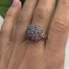 925 Sterling Silver Multi Color Spinel Ring Size 10