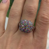 925 Sterling Silver Multi Color Spinel Ring Size 10