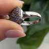 925 Sterling Silver Multi Color Spinel Ring Size 10