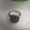 925 Sterling Silver Multi Color Spinel Ring Size 10