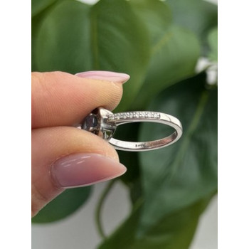 925 Sterling Silver Blue Topaz & Beryl Ring Size 7