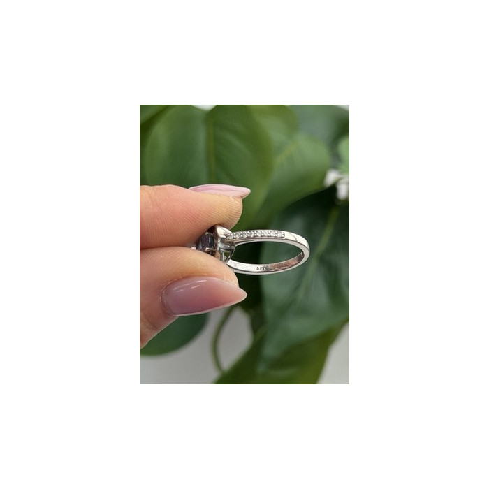 925 Sterling Silver Blue Topaz & Beryl Ring Size 7