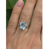 925 Sterling Silver Blue Topaz Ring Size 7.5
