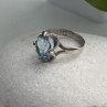 925 Sterling Silver Blue Topaz Ring Size 7.5