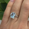 925 Sterling Silver Blue Topaz Ring Size 7.5