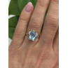 925 Sterling Silver Blue Topaz Ring Size 7.5