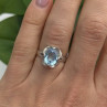 925 Sterling Silver Blue Topaz Ring Size 7.5
