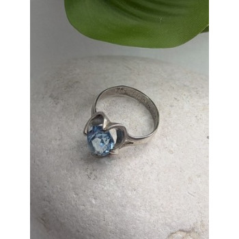 925 Sterling Silver Blue Topaz Ring Size 7.5