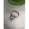 925 Sterling Silver Blue Topaz Ring Size 7.5