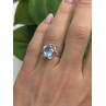 925 Sterling Silver Blue Topaz Ring Size 7.5