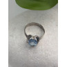 925 Sterling Silver Blue Topaz Ring Size 7.5