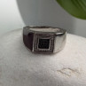 Men's 925 Sterling Silver White & Black Diamonds 0.17 ctw Ring Size 10