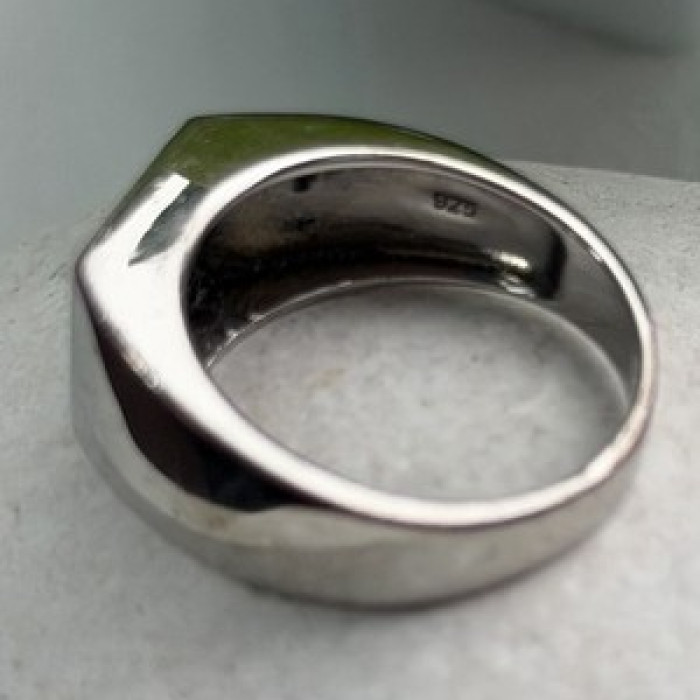 Men's 925 Sterling Silver White & Black Diamonds 0.17 ctw Ring Size 10