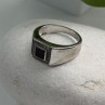 Men's 925 Sterling Silver White & Black Diamonds 0.17 ctw Ring Size 10