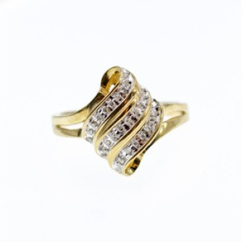 10K Yellow Gold Diamonds Ring Size 11.125