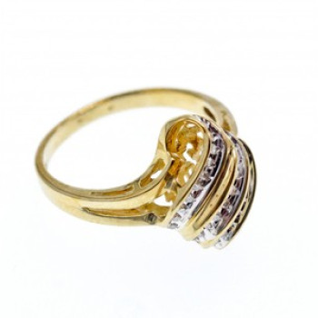 10K Yellow Gold Diamonds Ring Size 11.125