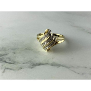 10K YELLOW GOLD DIAMONDS RING SIZE 11.125