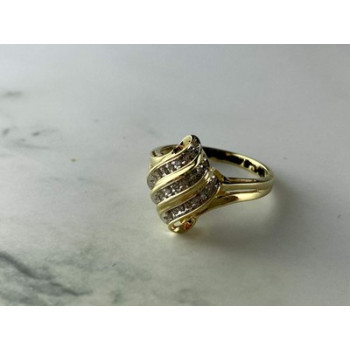 10K YELLOW GOLD DIAMONDS RING SIZE 11.125