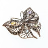 925 Sterling Silver Citrine, Topaz, Amethyst, Peridot & Marcasites Brooch