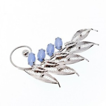 925 Sterling Silver Larimar Brooch