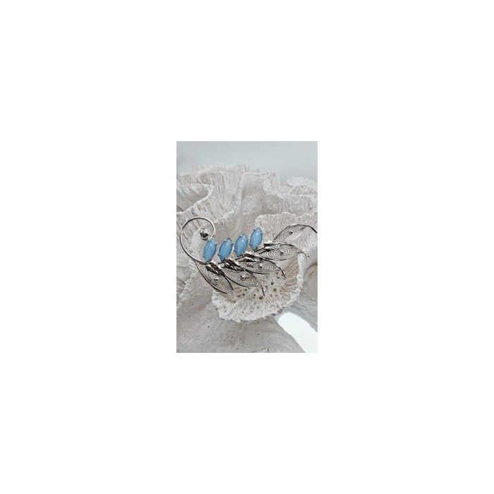 925 Sterling Silver Larimar Brooch