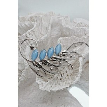 925 Sterling Silver Larimar Brooch