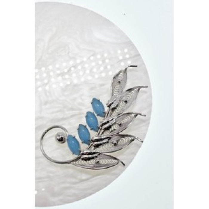 925 Sterling Silver Larimar Brooch