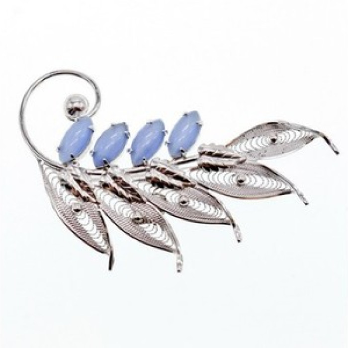 925 Sterling Silver Larimar Brooch