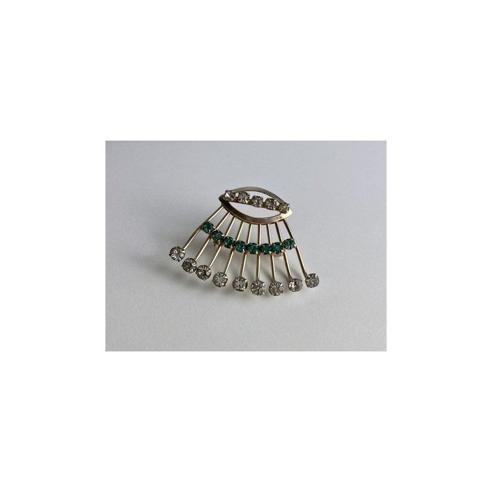 Vintage 925 Sterling Silver White & Green Jewelry Glass 