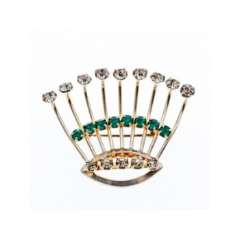 Vintage 925 Sterling Silver White & Green Jewelry Glass 