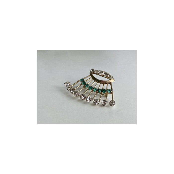 Vintage 925 Sterling Silver White & Green Jewelry Glass 