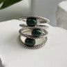 925 Sterling Silver Malachite Ring Size 7.5
