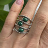 925 Sterling Silver Malachite Ring Size 7.5